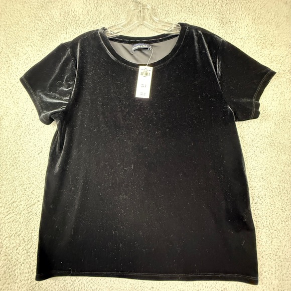 Abercrombie & Fitch Tops - New Abercrombie & Fitch Velvet Black Oversized T-Shirt Womens Small Short Sleeve